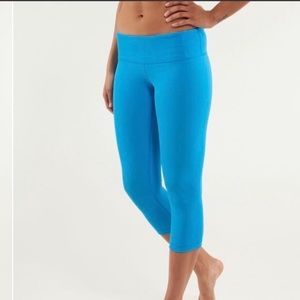 Lululemon Wunder Under Crop Reversible Aquamarine